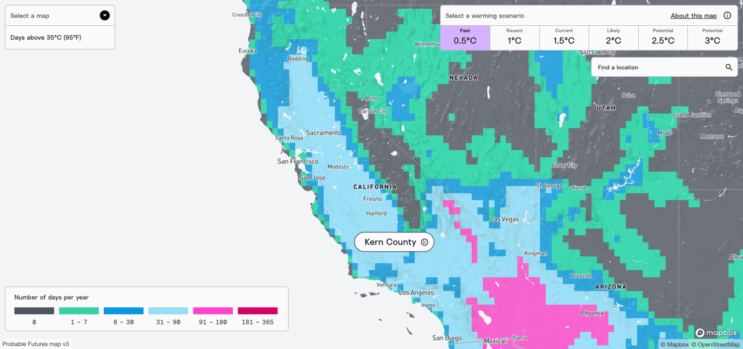 Probable Futures Climate Map